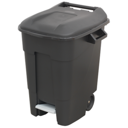 Refuse/Wheelie Bin with Foot Pedal 100L - Black