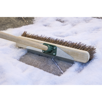 Heavy-Duty Stiff/Hard Bristle Broom with Scraper 16"(405mm)