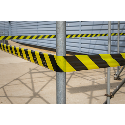 Non-Adhesive Hazard Warning Barrier Tape 80mm x 100m - Black/Yellow
