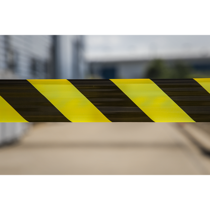 Non-Adhesive Hazard Warning Barrier Tape 80mm x 100m - Black/Yellow
