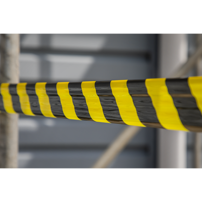 Non-Adhesive Hazard Warning Barrier Tape 80mm x 100m - Black/Yellow