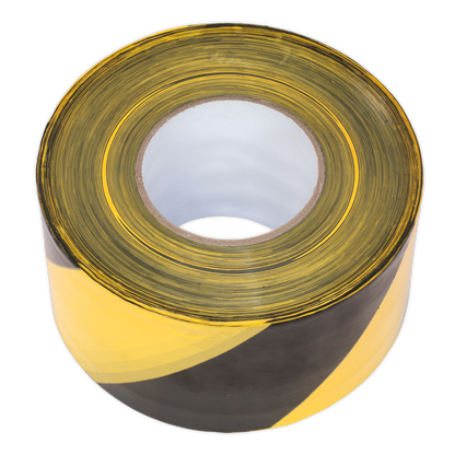 Non-Adhesive Hazard Warning Barrier Tape 80mm x 100m - Black/Yellow