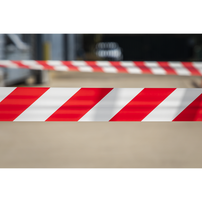 Non-Adhesive Hazard Warning Barrier Tape 80mm x 100m - Red/White