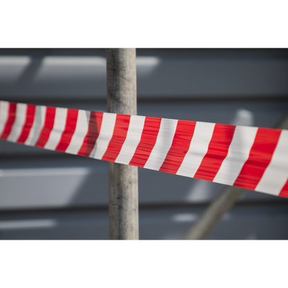 Non-Adhesive Hazard Warning Barrier Tape 80mm x 100m - Red/White