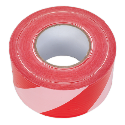 Non-Adhesive Hazard Warning Barrier Tape 80mm x 100m - Red/White
