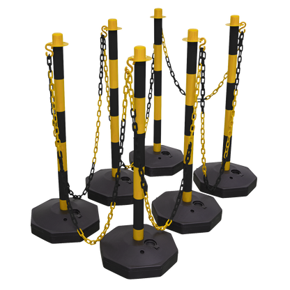 Post & Chain Kit 25m - Black/Yellow