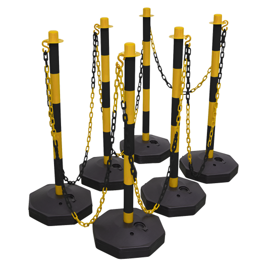 Post & Chain Kit 25m - Black/Yellow