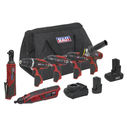 6 x SV12 Series Cordless Power Tool Combo Kit 12V - 2 Batteries