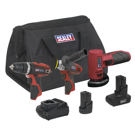 3 x SV12 Series Cordless Power Tool Combo Kit 12V - 2 Batteries