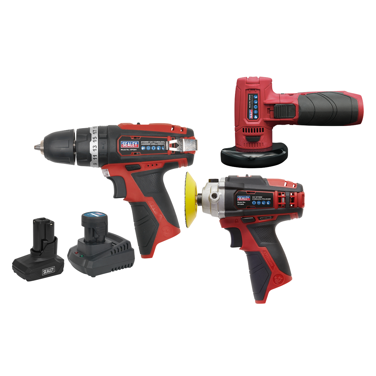 3 x SV12 Series Cordless Power Tool Combo Kit 12V - 2 Batteries