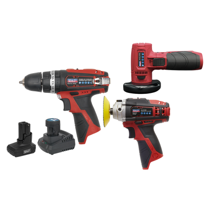 3 x SV12 Series Cordless Power Tool Combo Kit 12V - 2 Batteries