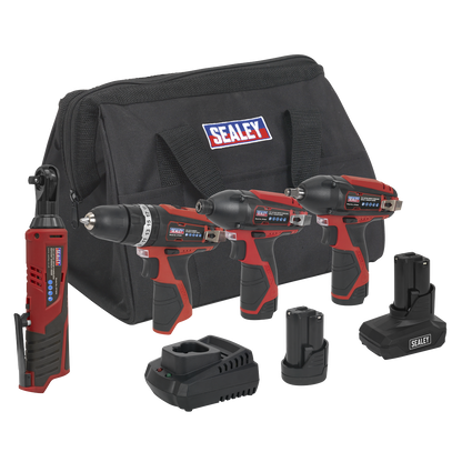 4 x SV12 Series Cordless Power Tool Combo Kit 12V - 2 Batteries