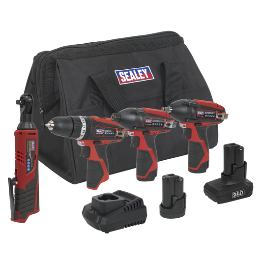 4 x SV12 Series Cordless Power Tool Combo Kit 12V - 2 Batteries