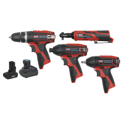 4 x SV12 Series Cordless Power Tool Combo Kit 12V - 2 Batteries