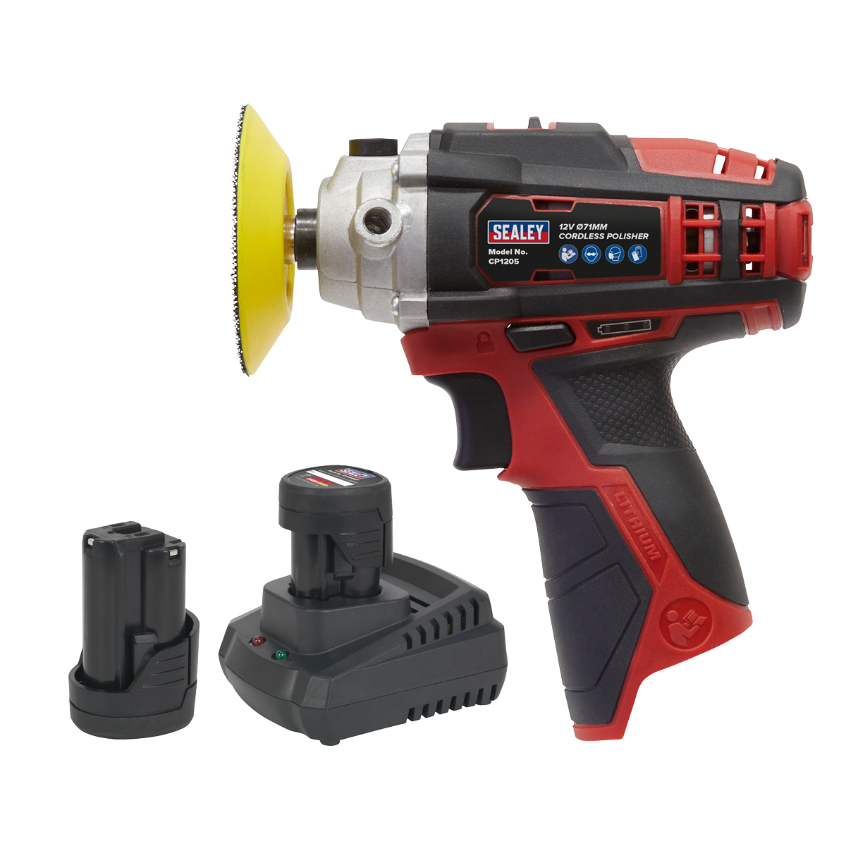 SV12 Series 71mm Cordless Polisher Kit 12V 1.5Ah - 2 Batteries