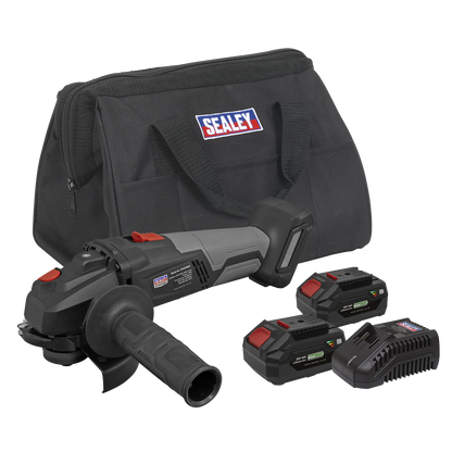 Premier SV20 Series 115mm Brushless Cordless Angle Grinder Kit 20V 4Ah - 2 Batteries