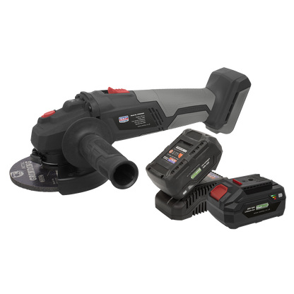 Premier SV20 Series 115mm Brushless Cordless Angle Grinder Kit 20V 4Ah - 2 Batteries