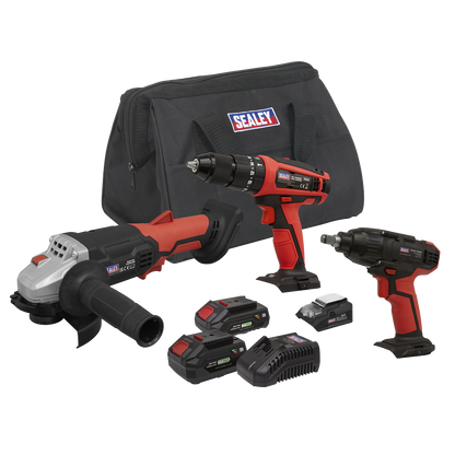 3 x SV20 Series Cordless Tool Combo Kit 20V - 2 Batteries