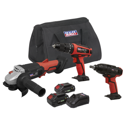 3 x SV20 Series Cordless Tool Combo Kit 20V - 2 Batteries