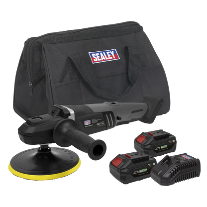 Premier SV20 Series 180mm Brushless Cordless Rotary Polisher 20V 4Ah - 2 Batteries