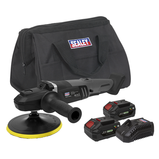 Premier SV20 Series 180mm Brushless Cordless Rotary Polisher 20V 4Ah - 2 Batteries
