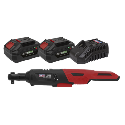 SV20 Series 3/8"Sq Drive Cordless Ratchet Wrench Kit 60Nm 20V 4Ah - 2 Batteries