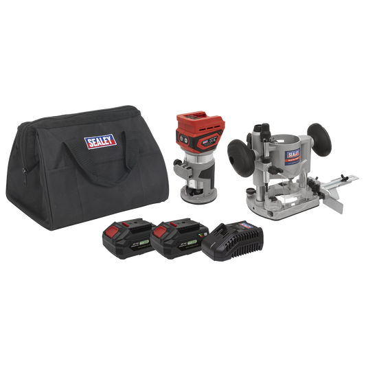 SV20 Series Cordless Trimming Router Kit 20V 4Ah - 2 Batteries