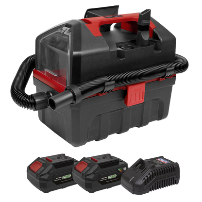 SV20 Series 10L Cordless Wet & Dry Vacuum Kit 20V 4Ah - 2 Batteries