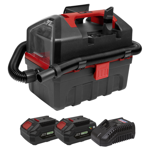 SV20 Series 10L Cordless Wet & Dry Vacuum Kit 20V 4Ah - 2 Batteries