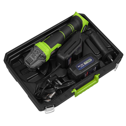 18V 3Ah 115mm Cordless Angle Grinder - Green