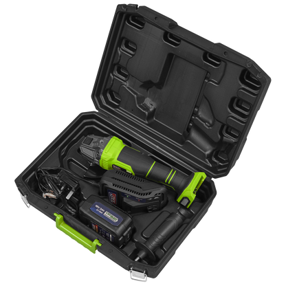 18V 3Ah 115mm Cordless Angle Grinder - Green