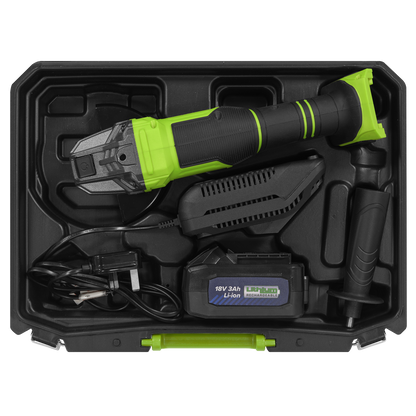 18V 3Ah 115mm Cordless Angle Grinder - Green