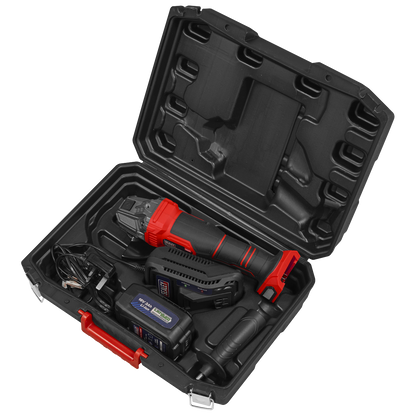 115mm Cordless Angle Grinder 18V 3Ah - Red