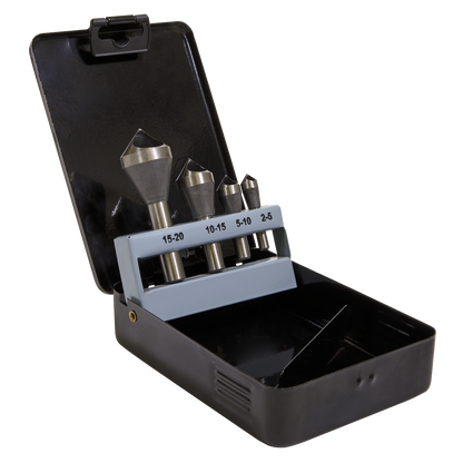 90° Slotted Deburring Countersink Drill Bit Set 4pc