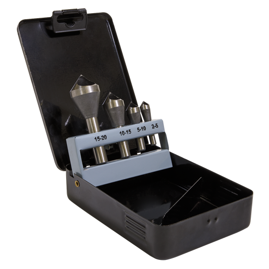 90° Slotted Deburring Countersink Drill Bit Set 4pc