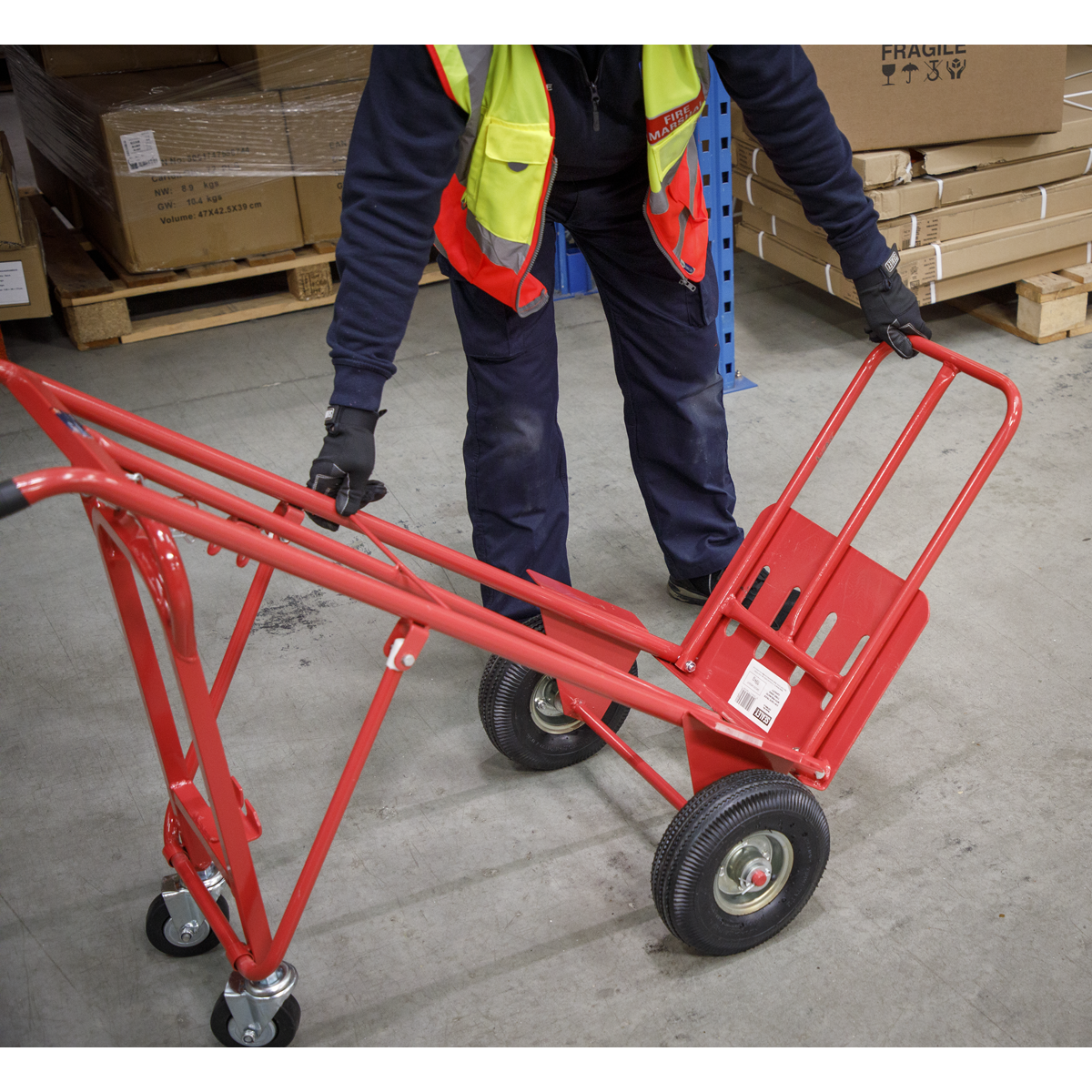 3-in-1 Sack Truck with Pneumatic Tyres 250kg Capacity