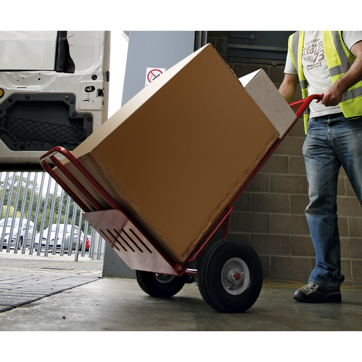 Folding Sack Truck with Pneumatic Tyres 250kg Capacity