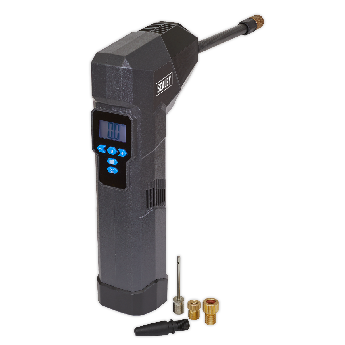 Compact Rechargeable Tyre Inflator & Power Bank with Worklight