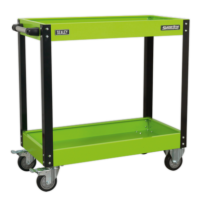 Superline PRO® Heavy-Duty Workshop Trolley 2-Level - Hi-Vis Green