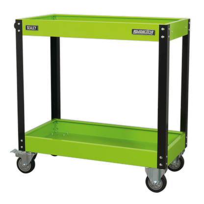 Superline PRO® Heavy-Duty Workshop Trolley 2-Level - Hi-Vis Green