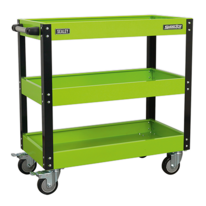 Superline PRO® Heavy-Duty Workshop Trolley 3-Level - Hi-Vis Green