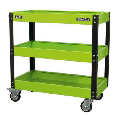 Superline PRO® Heavy-Duty Workshop Trolley 3-Level - Hi-Vis Green
