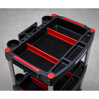 Composite Workshop Trolley with Parts Storage 3-Level