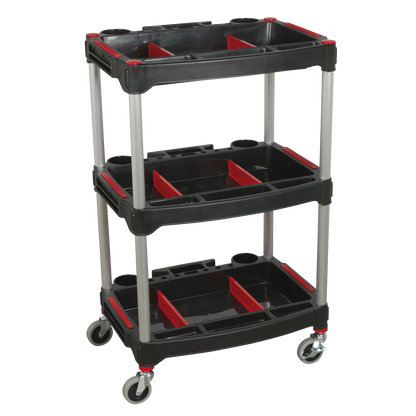 Composite Workshop Trolley with Parts Storage 3-Level