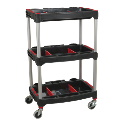 Composite Workshop Trolley with Parts Storage 3-Level