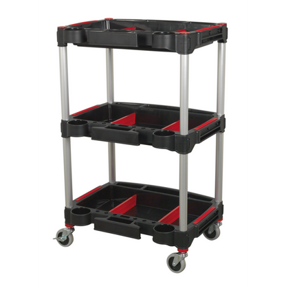 Composite Workshop Trolley with Parts Storage 3-Level