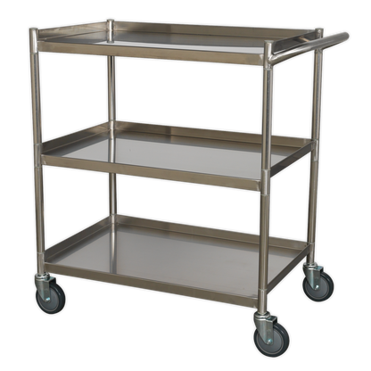Premier™ Stainless Steel Workshop Trolley 3-Level