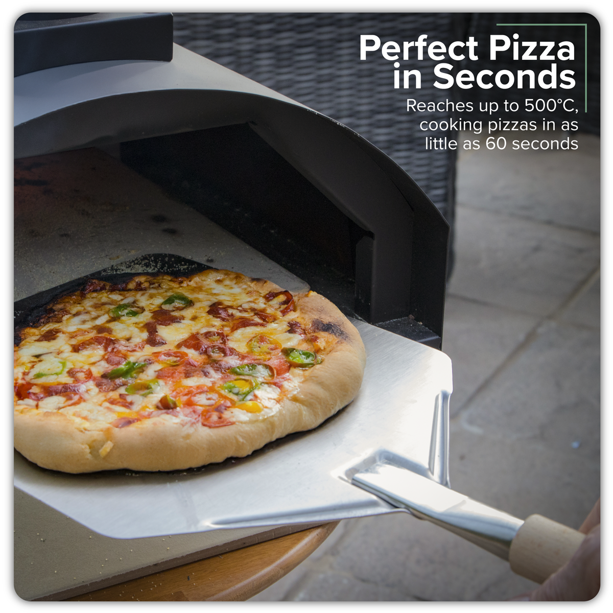 Dellonda Wood-Fired Pizza Oven 14" - Black