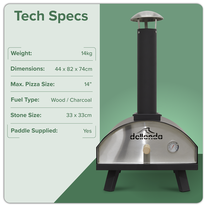 Dellonda Wood-Fired Pizza Oven 14" - Black