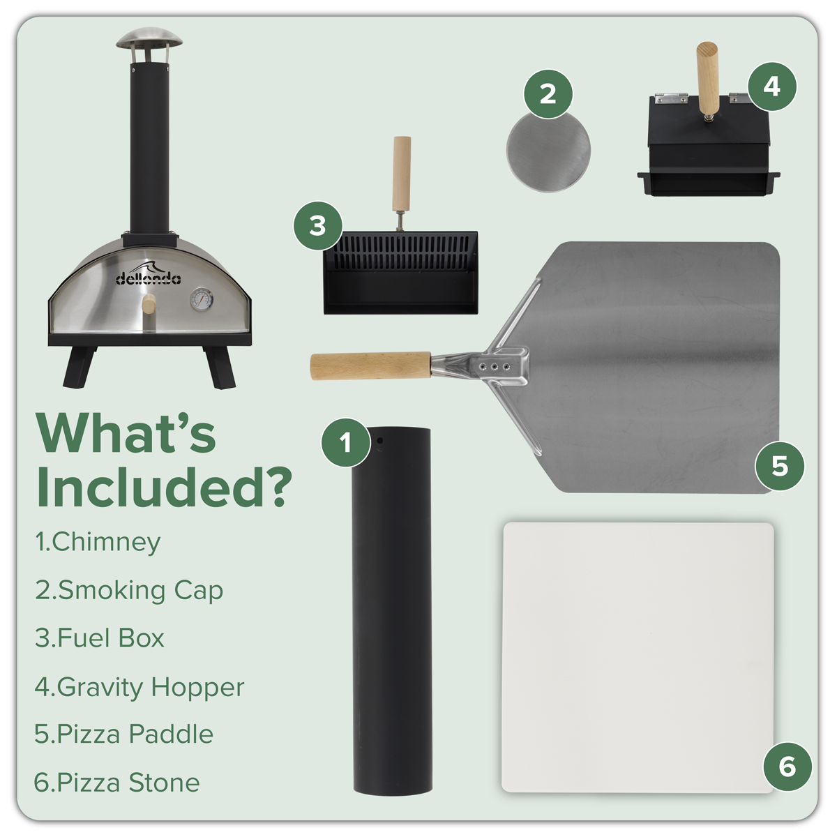 Dellonda Wood-Fired Pizza Oven 14" - Black